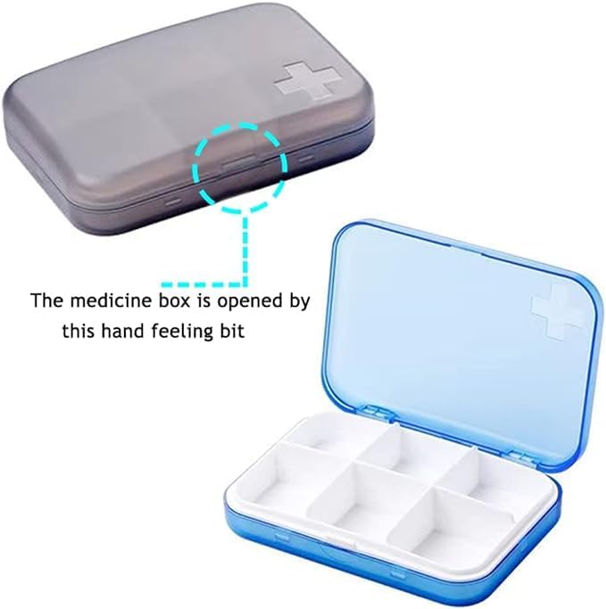 7 Piece Set Pill Organizer 6 Times a Day, Weekly Daily Travel Medicine Organizer Portable 7 Day 42 Compartments Pill Box with Moisture-Proof Pill Case Travel Pill Container for Vitamins,Supplements
