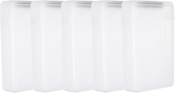 PATIKIL 6.5" x 4.5" Hard Drive Disk Case, 5Pcs Plastic Hard Disk Storage Box Portable Anti-Static Case for 3.5" External SSD HDD, White