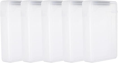 PATIKIL 6.5" x 4.5" Hard Drive Disk Case, 5Pcs Plastic Hard Disk Storage Box Portable Anti-Static Case for 3.5" External SSD HDD, White
