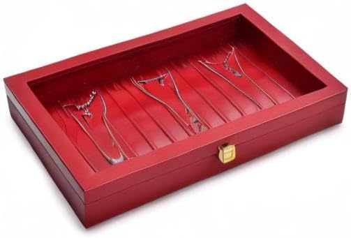 Oirlv Luxury Leather Necklace Bracelet Organizer Tray with Acrylic Lid Jewelry Display Case Drawer Insert Jewelry Organizer for women