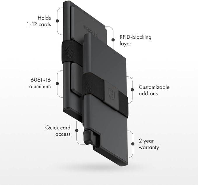 Ekster Aluminum Cardholder Wallet for Men | Metal Wallets with RFID Blocking Layer | Slim & Minimalist Aluminum Wallet with Push Button for Quick Card Access