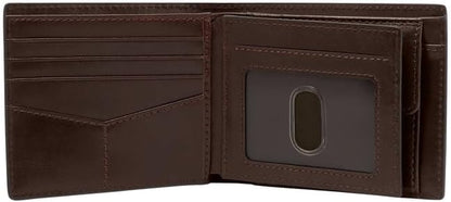 Fossil Men's Derrick Leather RFID-Blocking Bifold with Coin Pocket Wallet