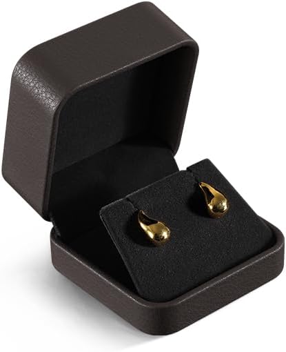 Earring Jewelry Box, Leather Earrings Box,Premium Jewelry Box Earrings,Luxury Earring Case (Brown)