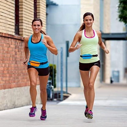 SPIbelt Running Belt for Women Men, Phone Holder for Running, Running Fanny Pack, Holder for Phone, Running Waist Pack, Adjustable Waist, [Fits All Phones]. Black White Polka Dot/Black Zipper