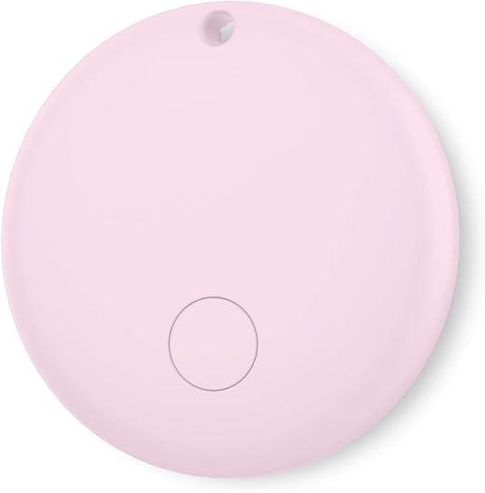 Bluetooth Tracker for Android (NOT iOS or Huawei), Smart Tracker Tags Works with Google's ‘Find My Device’ App, Replaceable Battery, IP68 Waterproof, Item Finder for Luggage, Backpack, 1-Pack Pink