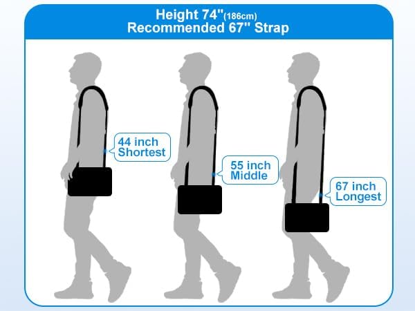 3D Air Cushion Ultra Comfortable Bag Strap, 67" Thicken Shoulder Strap with Double Adjustable Buckles and Metal Hooks, Ideal for Laptop Messenger Bag/Crossbody Bag(Reduced Stress)