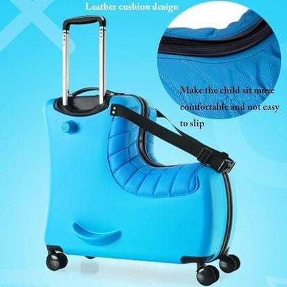 CNCEST 24" Kid's Ride-on Travel Suitcase,Kids' Luggage with Wheel and Password Lock,Children's Ride On Trolley Luggage for Children's Day Gift,Festival Gift