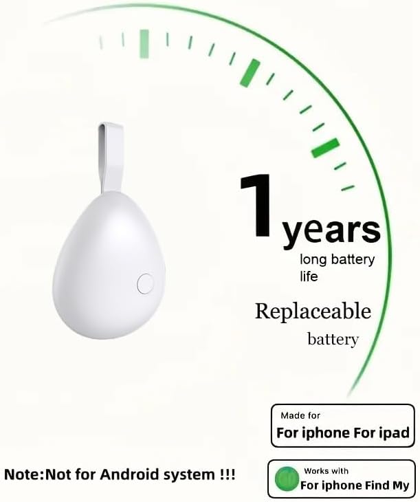 GPS Tracker for Vehicles, Mini Tracking Device for Vehicles, Car Tracker Device Hidden No Subscription Work with Find My (iOS Only), Key Finder, for Kids, Dogs, Luggage, Bag (White, 4 Pack)