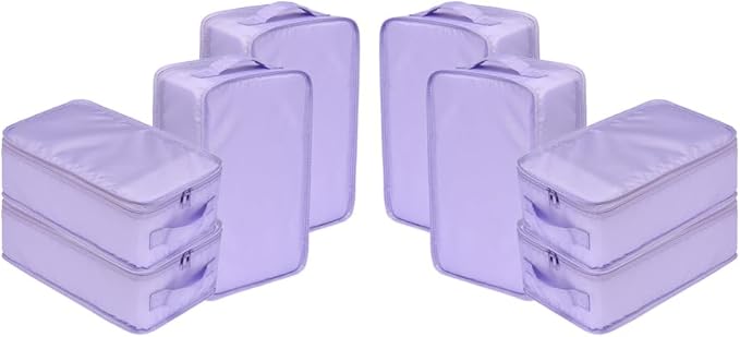 Travel Shoe Bags, Foldable Waterproof Shoe Pouches Organizer-Double Layer (8 Purple Shoe Bags)