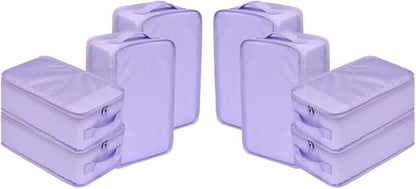 Travel Shoe Bags, Foldable Waterproof Shoe Pouches Organizer-Double Layer (8 Purple Shoe Bags)