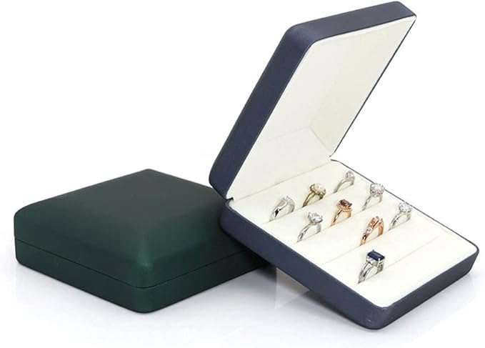 Small Ring Organizer Box, Portable Rings Jewelry Holder Case, Modern Ring Storage Tray Fit for Women,Girl for Travel (red)