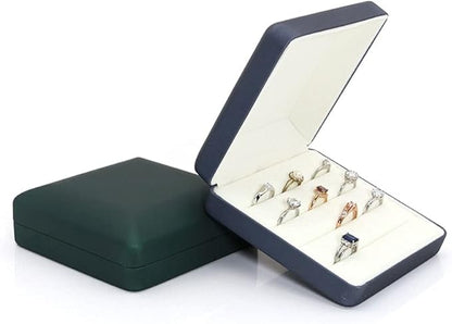 Small Ring Organizer Box, Portable Rings Jewelry Holder Case, Modern Ring Storage Tray Fit for Women,Girl for Travel (blue)