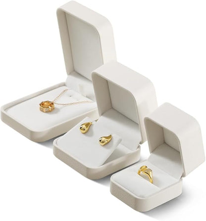 Earring Box, Leather Earring Gift Box,Premium Earring Boxes For Jewelry Gift,Luxury Earring Boxes (White)