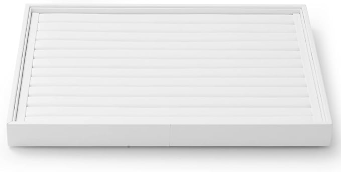 Oirlv Premium White Leather Stackable Jewelry Tray Ring Holder Organizer Showcase Ring Earring Display