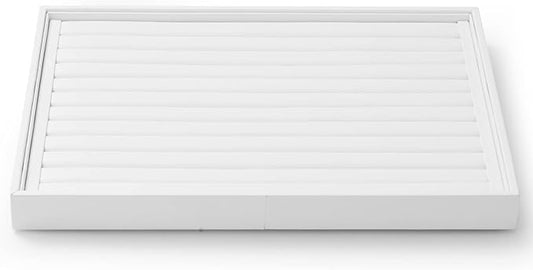 Oirlv Premium White Leather Stackable Jewelry Tray Ring Holder Organizer Showcase Ring Earring Display