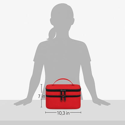 Mancro Dual Layers Medicine Organizer Bag, Pill Bottle Organizer Storage with Lockable Zipper, Medication Travel Bag for Pills, Vitamins, Medical Supplies for Home Storage, Travel