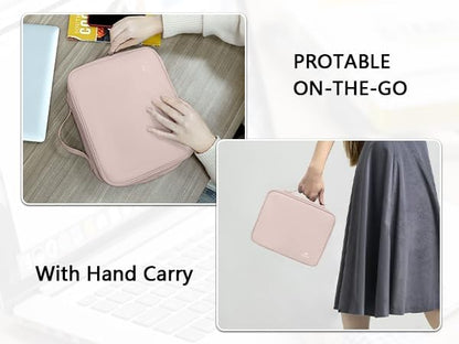 MATEIN Electronic Organizer Travel Case for Women, Double Layers Electronic Accessories Case with Handle, Portable Cord Organizer Travel for Cord, Charger, Phone, Earphone, Tablet, Pink Gift