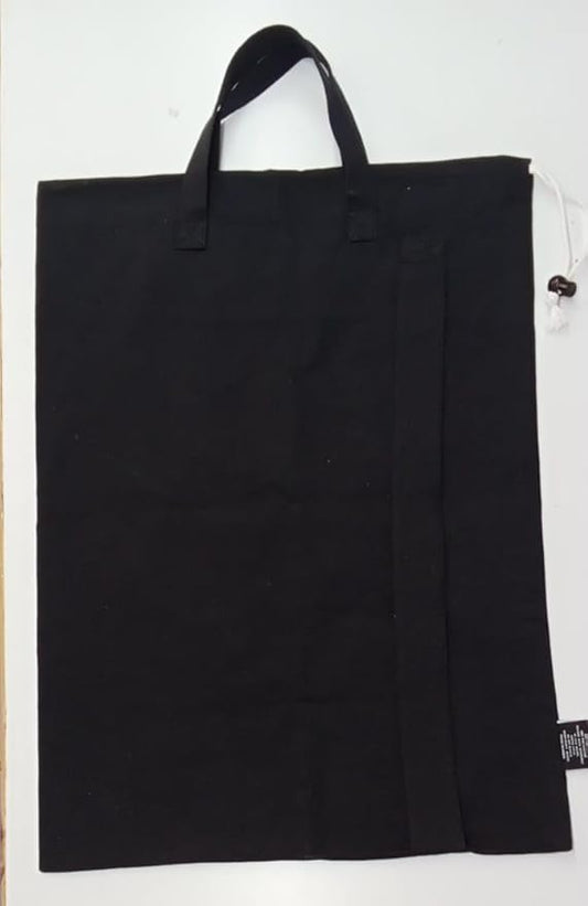 LFH Home Large Premium 1pack Cotton Canvas Laundry Bag with Drawstring and Handles Heavy Duty, Multi-Use, and Washable for Home, Travel, College or Storage 28x40-Black