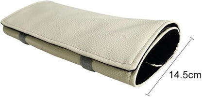 Portable Jewelry Roll Untangled Secure Necklace Travel Storage Bag Displays Holder 16 Chain (Gray PU and Black Velvet)