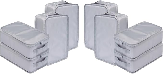 Travel Shoe Bags, Foldable Waterproof Shoe Pouches Organizer-Double Layer (8 Grey Shoe Bags)