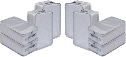 Travel Shoe Bags, Foldable Waterproof Shoe Pouches Organizer-Double Layer (8 Grey Shoe Bags)