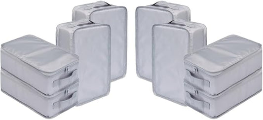 Travel Shoe Bags, Foldable Waterproof Shoe Pouches Organizer-Double Layer (8 Grey Shoe Bags)