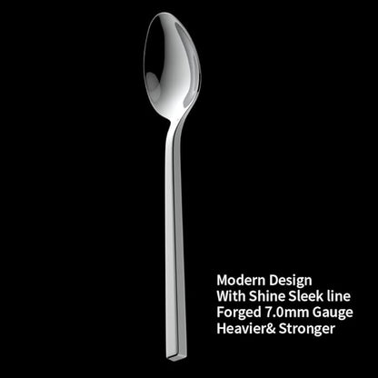 Alata Cube 40-Piece Forged Stainless Steel Flatware Set Cutlery Set, Silverware Set Service for 8, Mirror Finish, Dishwasher Safe