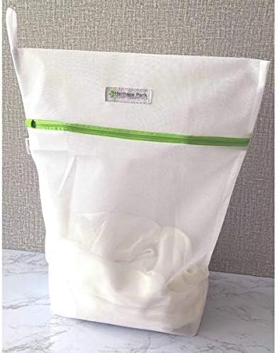 Heritage Park Fine Mesh Laundry Bags - Micro Mesh for Safely Washing Delicates - Gusseted Bottom for Extra Space, Hidden Zipper, and Convenient Hanging Loop - Pack of 2 Large (20" x 24")