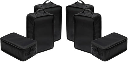 Travel Shoe Bags, Foldable Waterproof Shoe Pouches Organizer-Double Layer (6 Black Shoe Bags)