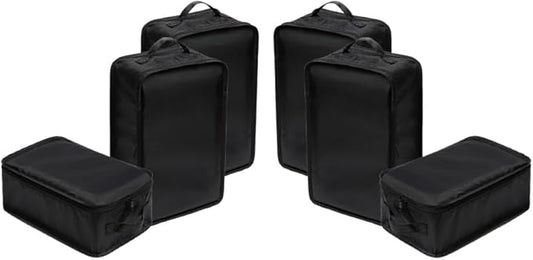Travel Shoe Bags, Foldable Waterproof Shoe Pouches Organizer-Double Layer (6 Black Shoe Bags)