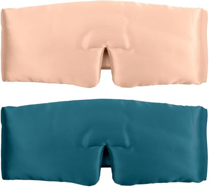 SUNDAYSILKS™ | Adjustable Silk Sleep Mask for Side Sleeper | Cloud-Like Comfort, Weighted for Deep Sleep | Soft Sleep Face Mask for Women & Men, Full Blackout, Cooling Silk Eye Mask for Sleeping (2PK)