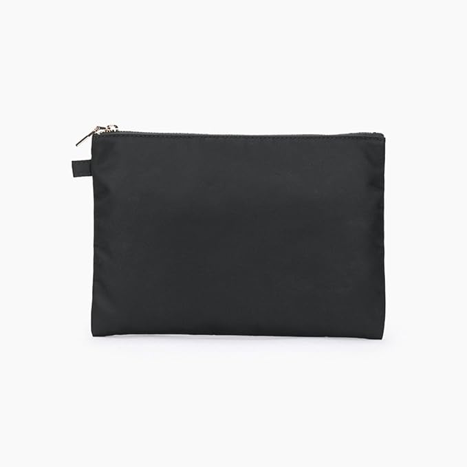 Zipper Pouch Storage Bag Simple and Stylish Women's Cosmetic and Travel Bag (Black-nylon-3)