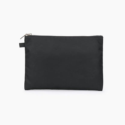 Zipper Pouch Storage Bag Simple and Stylish Women's Cosmetic and Travel Bag (Black-nylon-5)