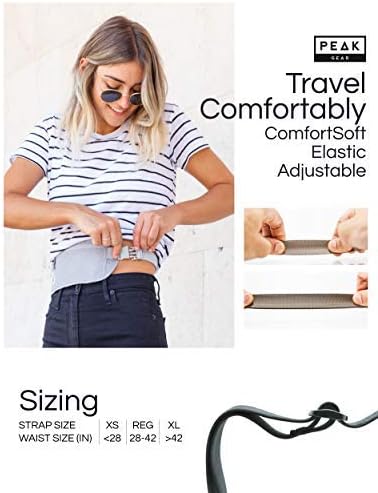 Peak Gear Travel Money Belt. Premium Quality Travel Wallet with RFID Blocking Fabric to Protect Credit Cards, Passports and Documents. Exclusive Theft Protection and 2 Recovery Tags | Black