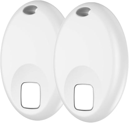 Bluetooth Air Tracker Tags Works with Apple Find My APP (iOS 14.5 Above Only), Smart Tag Item Finders for Key, Luggage, Backpack and More, IP67 Waterproof Tracking Tags (White, 2 Pack)