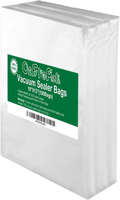 O2frepak 100 Plus Quart 10" x 13" Vacuum Sealer Bags with BPA Free and Puncture Prevention,Vacuum Seal Freezer Bags,Great for Sous Vide Vaccume Sealer PreCut Bags