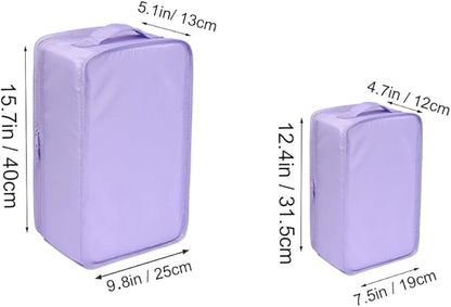 Travel Shoe Bags, Foldable Waterproof Shoe Pouches Organizer-Double Layer (2+2 Purple Shoebags)