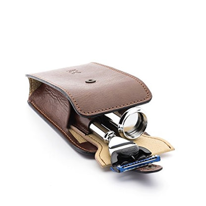 MÜHLE Travel Leather Travel Razor & Shaving Brush Hand-Made Case