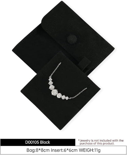 10pc Small Jewelry Pouch For Necklace Stud Earring，Mini Ring Boxes Pouches Bags Organizer For Women,Travel Jewlery Box Case Storage （Black）