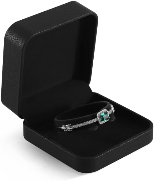 Bracelet Boxes For Jewelry Gift, Leather Bangle Box,Premium Bracelet Holder,Luxury Jewelry Gift Boxes (Black)