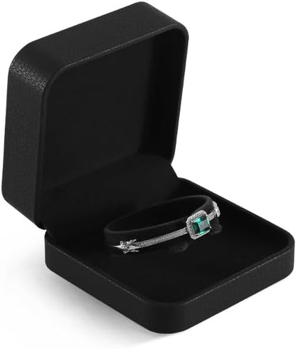 Bracelet Boxes For Jewelry Gift, Leather Bangle Box,Premium Bracelet Holder,Luxury Jewelry Gift Boxes (Black)