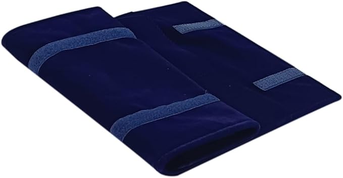 Velet Travel Jewelry Case Roll Bag Organizer for Necklace Bracelet Black Gray Velvet (Blue)