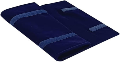 Velet Travel Jewelry Case Roll Bag Organizer for Necklace Bracelet Black Gray Velvet (Blue)