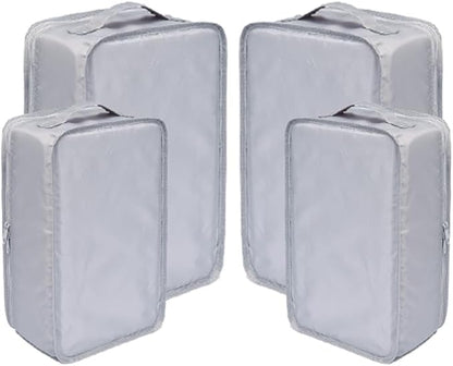 Travel Shoe Bags, Foldable Waterproof Shoe Pouches Organizer-Double Layer (2+2 Grey Shoebags)