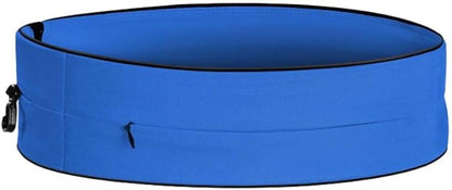 Running Belt for Women & Men, Runners Fanny Pack.Pockets with Zippers.hidden money belt for travel. Slim Thin Elastic Waistband.Marathon Jogger Sport Workout Fitness Exercise Gym Phone Holder Belt.