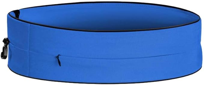 Running Belt for Women & Men, Runners Fanny Pack.Pockets with Zippers.hidden money belt for travel. Slim Thin Elastic Waistband.Marathon Jogger Sport Workout Fitness Exercise Gym Phone Holder Belt.