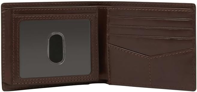 Fossil Men's Derrick RFID-Blocking Leather Bifold Wallet with Flip ID Window for Men