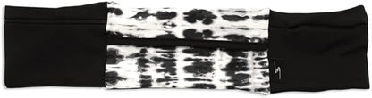 3 Pocket Adjustable Running Belt Waist Pack, Fanny Pack For Working Out With Sweat Resistant Backing, Holds All iPhone Models (Tie Dye/Black, Large/XL)