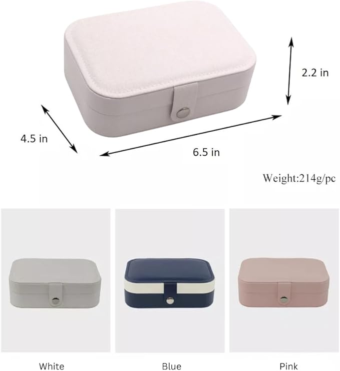 Jewelry Box For Girls | PU Leather Travel Jewelry Case | Jewelry Boxes For Women | Jewelry Organizers And Storage | Box For Earring, Ring, Necklace - Bridesmaid Gifts For Women (White)