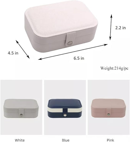 Jewelry Box For Girls | PU Leather Travel Jewelry Case | Jewelry Boxes For Women | Jewelry Organizers And Storage | Box For Earring, Ring, Necklace - Bridesmaid Gifts For Women (White)